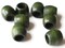 8 17mm Wooden Barrel Beads Large Hole Green Vintage Wood Beads bO2